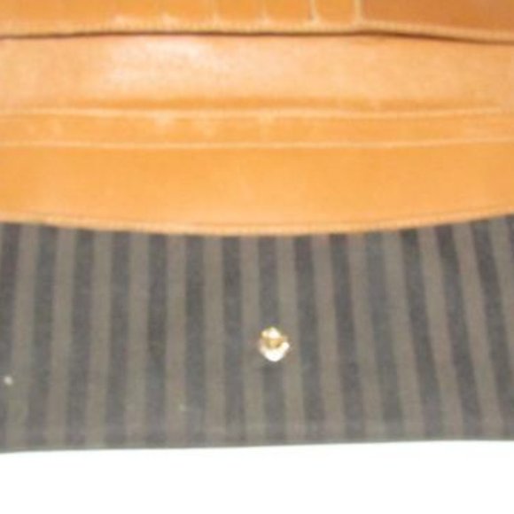 Fendi Brown Black Thin Striped Coated Canvas - Picture 7 of 10